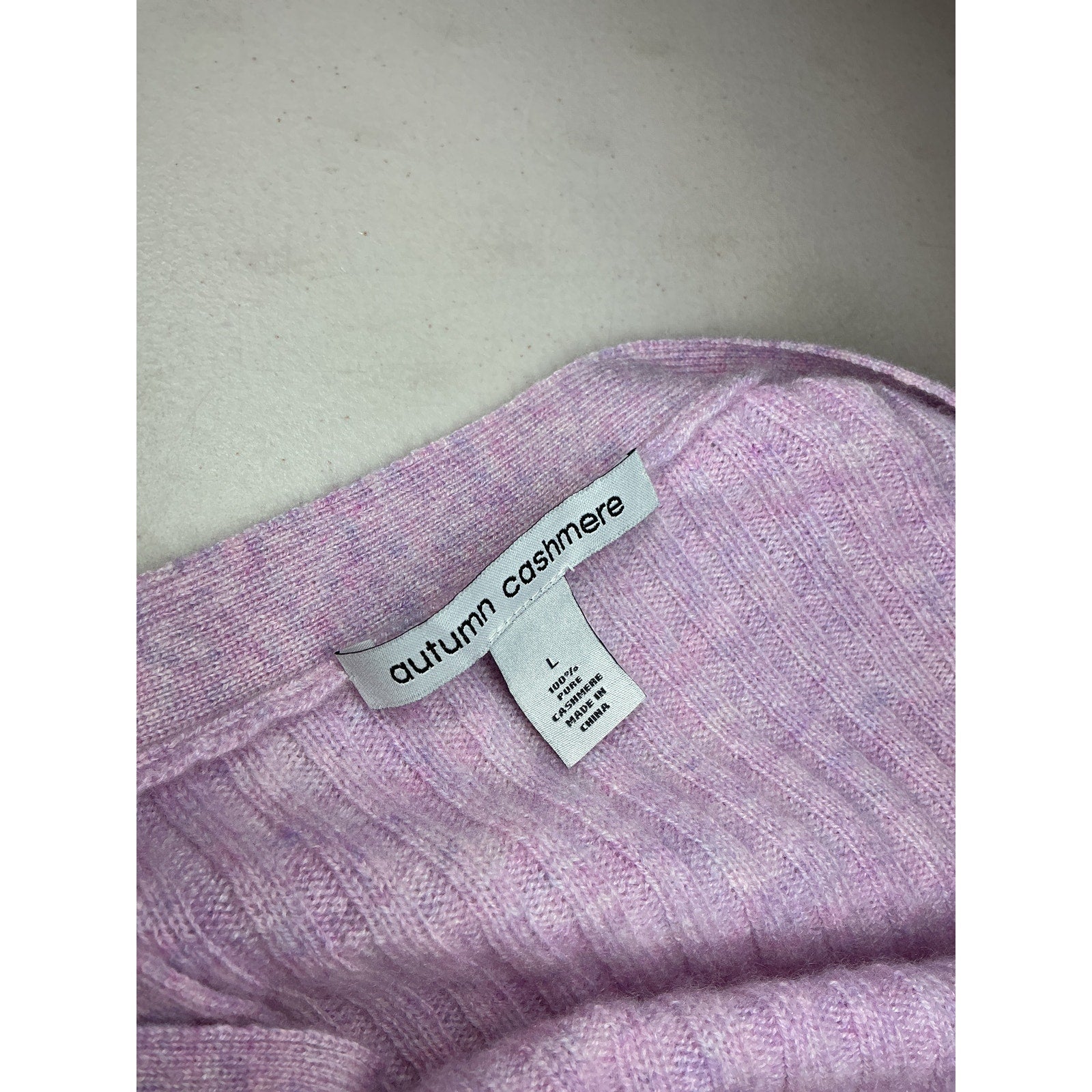 Autumn Cashmere Pink Cashmere Rib V-Neck Cardigan Size L