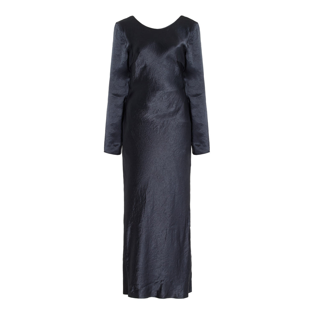 Third Form 'Crush' Grey Open Back Maxi Dress Size L - NWT