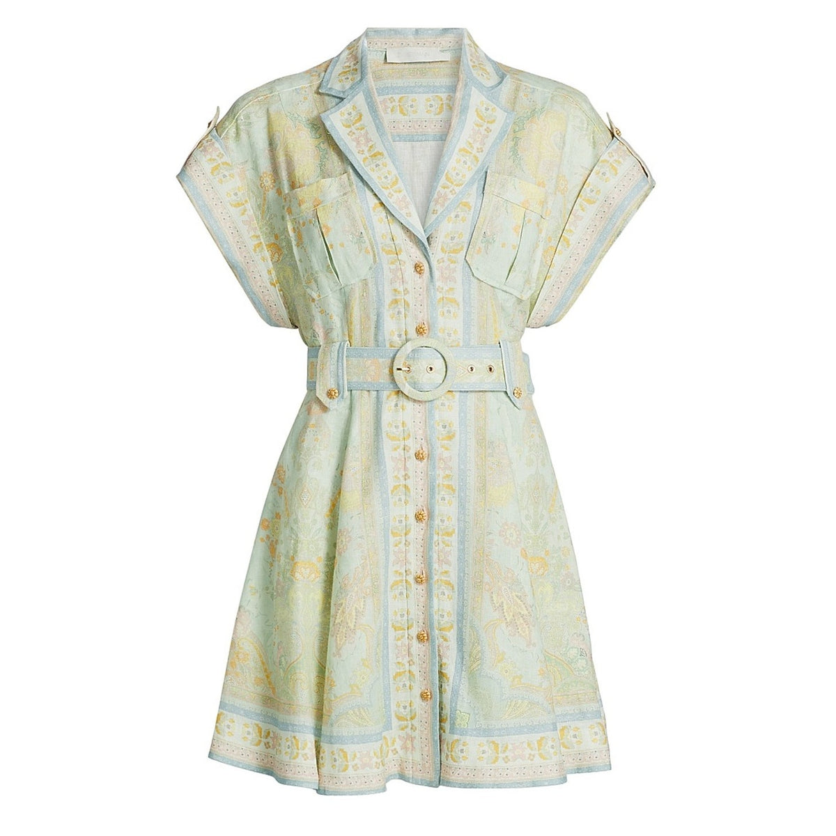 Zimmermann Belted Multicolor Acacia Shirtdress Size 0 ( US 2-4) NWT