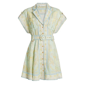 Zimmermann Belted Multicolor Acacia Shirtdress Size 0 ( US 2-4) NWT