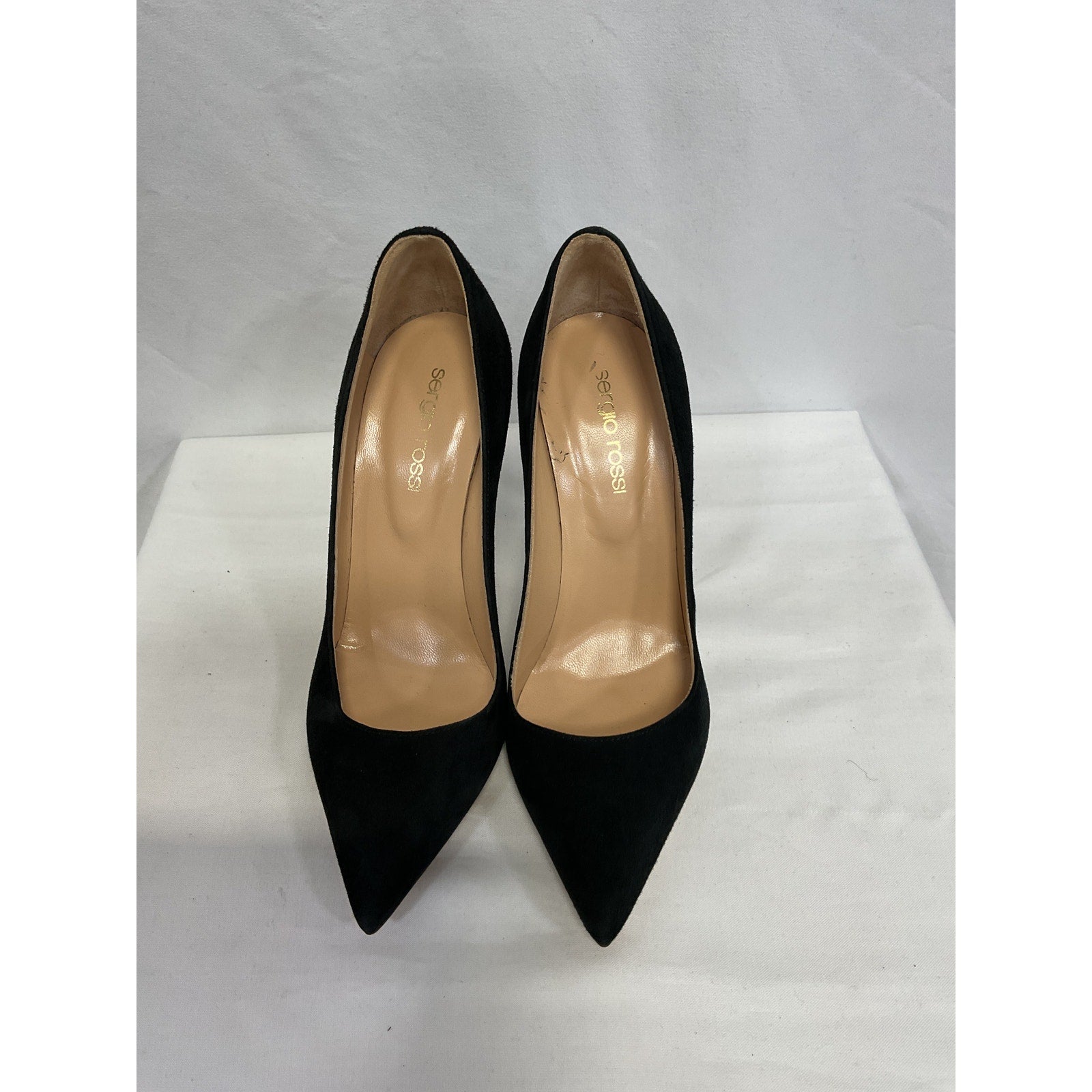 Gianvito Rossi '105' Black Suede Leather Pumps Stiletto Heel Size 6