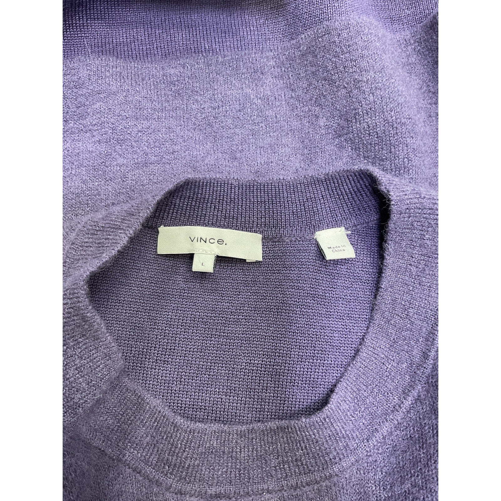 Vince Blouson Sleeve Purple Wool & Alpaca Blend Sweater Size L