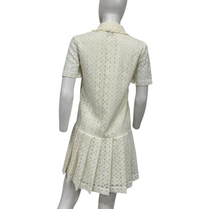 Sandro Lace Cream Drop Waist Dress Size 34 FR