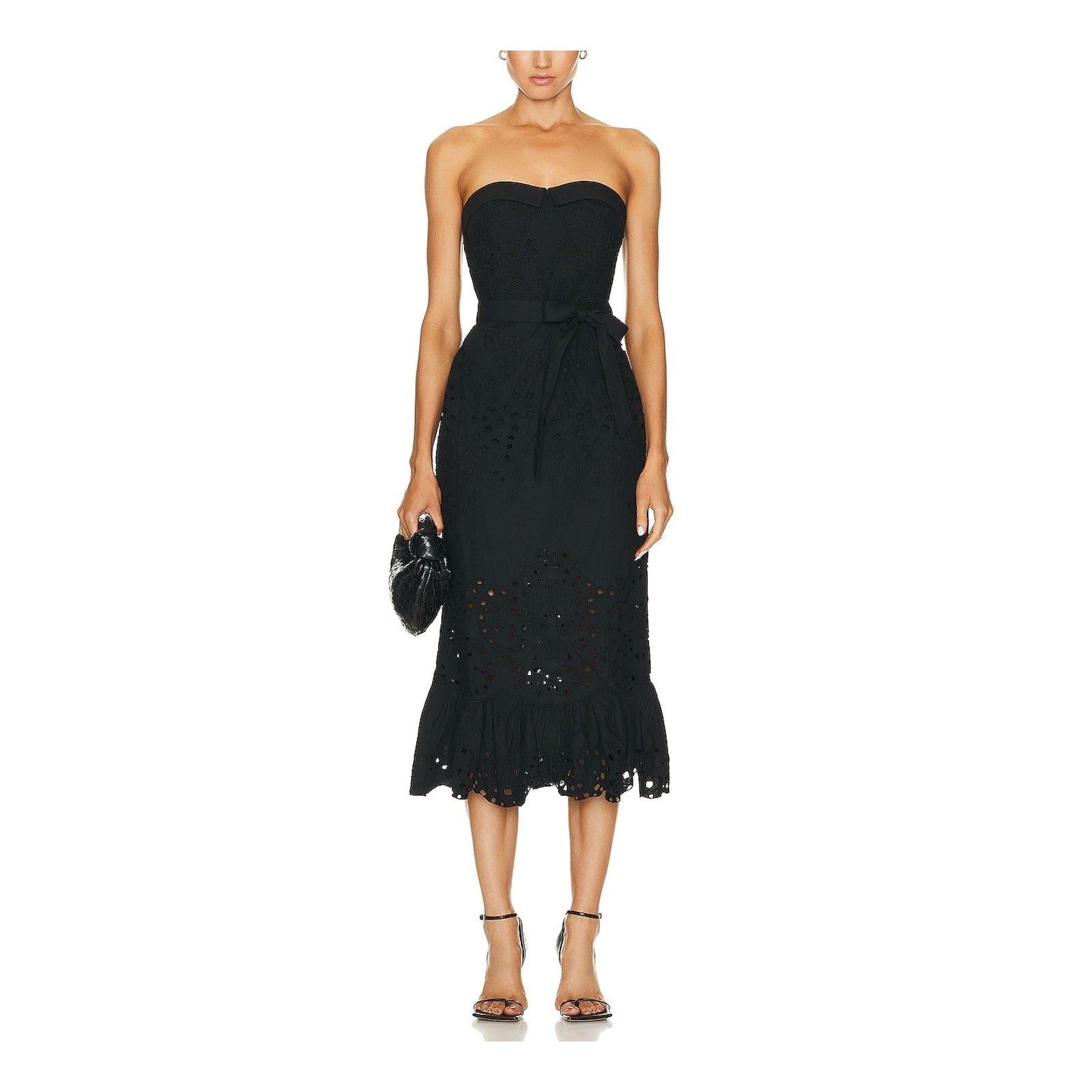 Hemant And Nandita 'Mohi' Black Cotton Midi Dress Size S - NWT