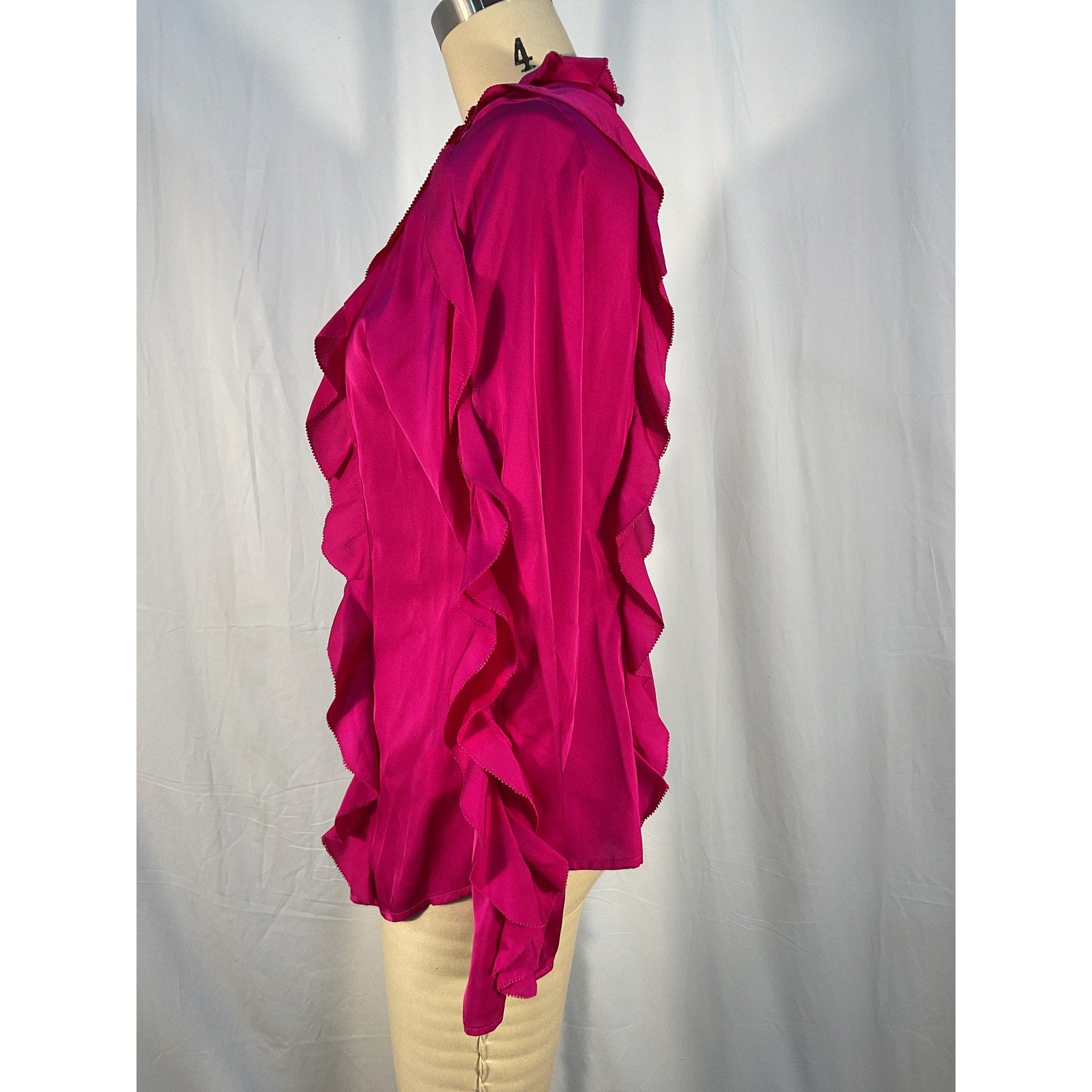 Nicholas Amira 'Bias' Pink Ruffle Long Sleeve Top Size 8 - NWT