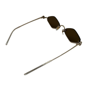 Gucci Geometric Gold Gg Upside Down Sunglasses