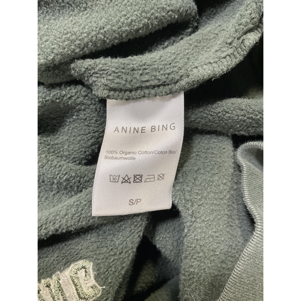 Anine Bing 'Sport Vincent' Green Logo Nyc Hoodie Size S