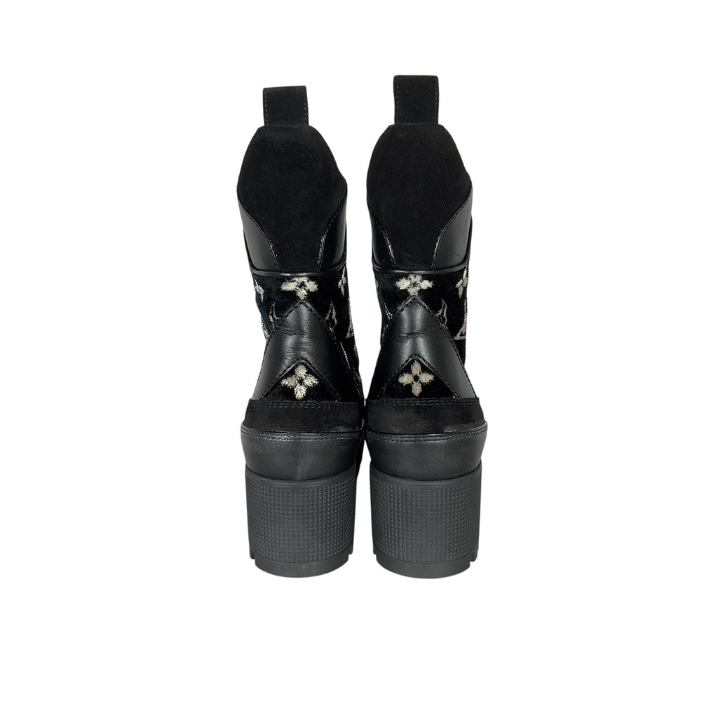 Louis Vuitton 'Laureate' Black Leather Platform Desert Boot Size 6.5