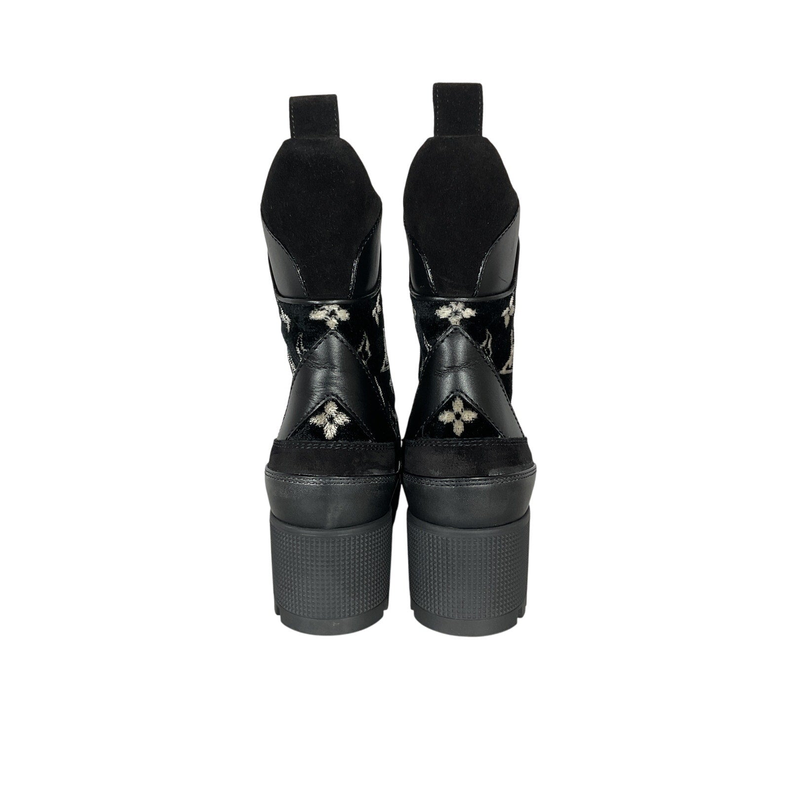 Louis Vuitton 'Laureate' Black Leather Platform Desert Boot Size 6.5
