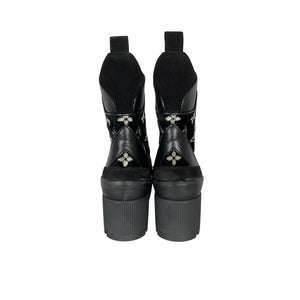 Louis Vuitton 'Laureate' Black Leather Platform Desert Boot Size 6.5