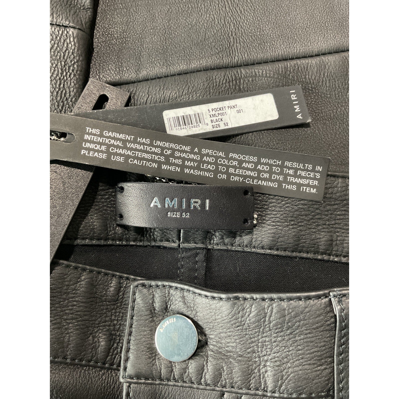 Amiri 5 Pocket Black Leather Pant Size IT 52 / US 36 - NWT