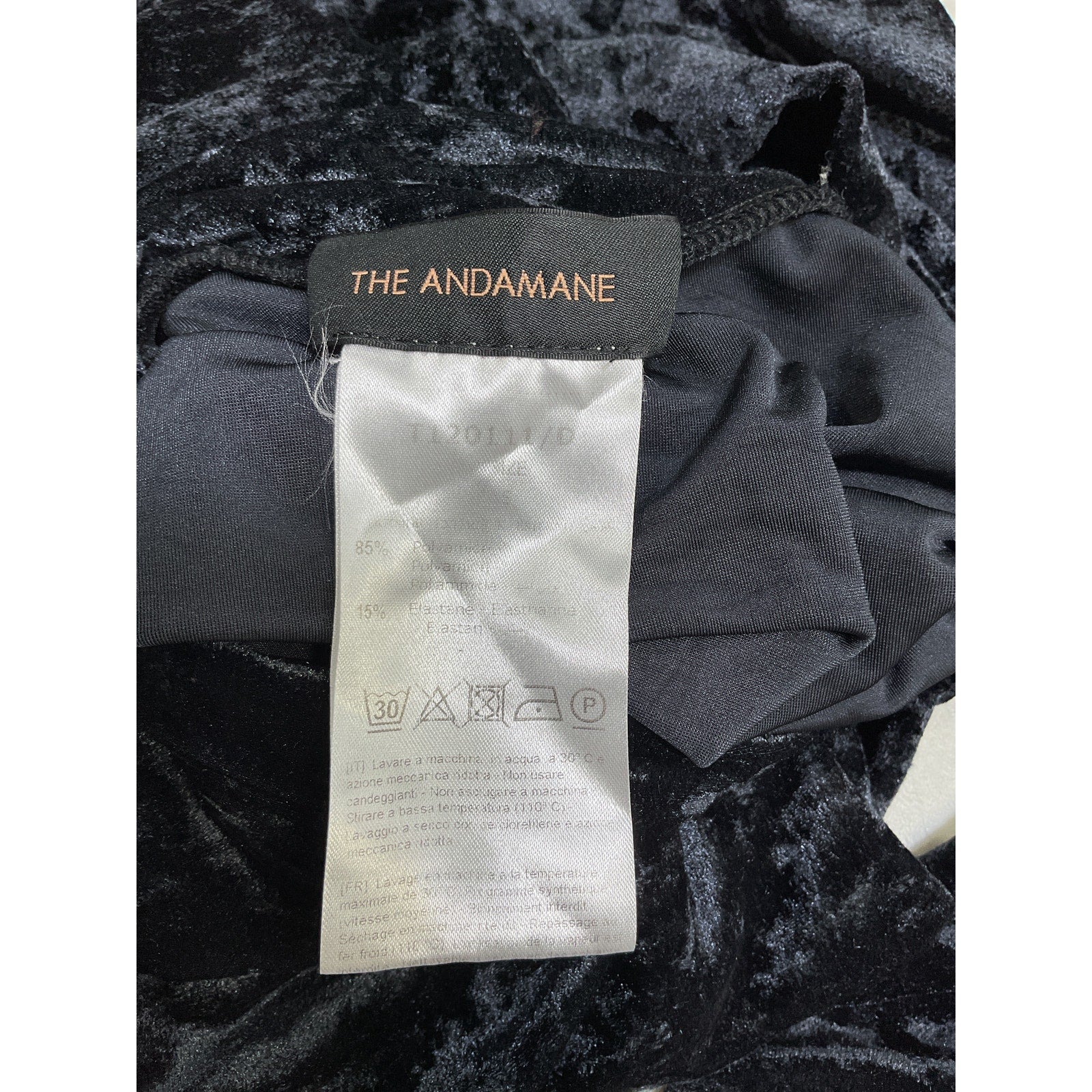 The Andamane 'Hilda' Black Polyamide Turtleneck Mini Dress Size S