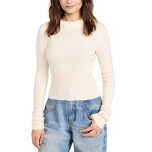 Rag & Bone Slim Ivory Pierce Crewneck Sweater Size M