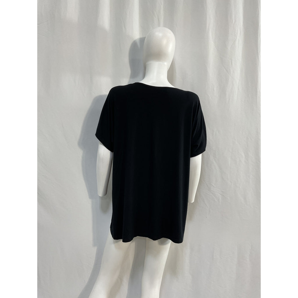 Hatch The Perfect Maternity Black Viscose V-Neck T-Shirt Size 3