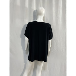 Hatch The Perfect Maternity Black Viscose V-Neck T-Shirt Size 3