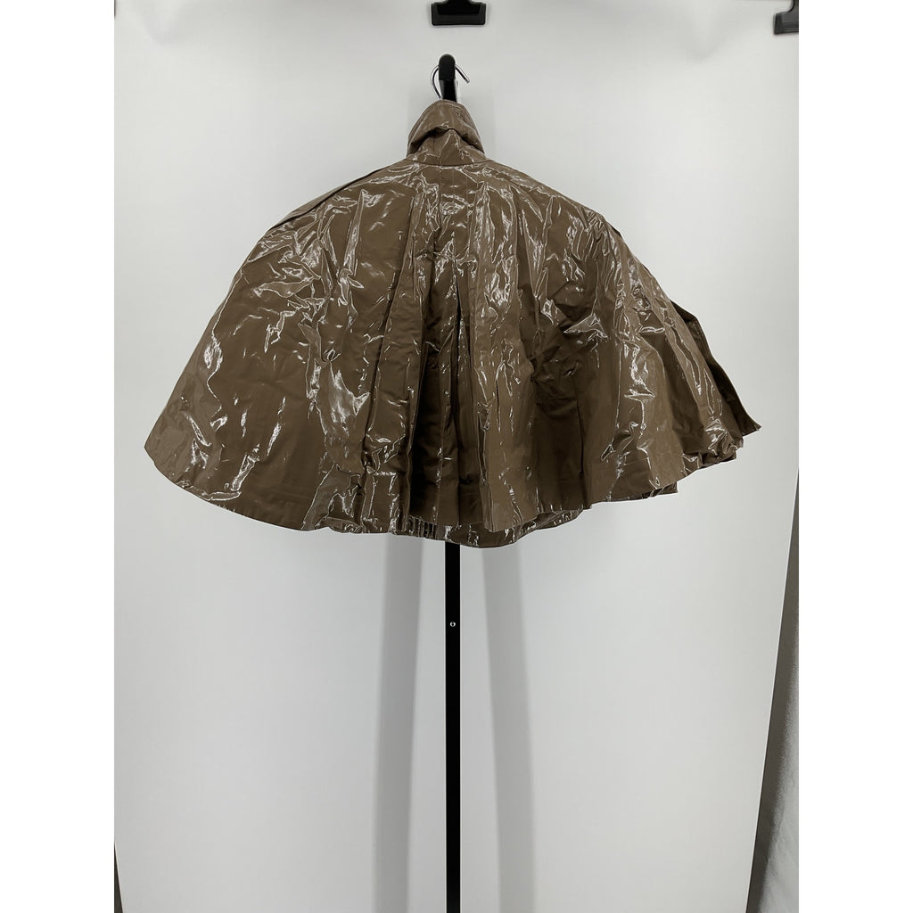 Chlo� Brown Cotton Cropped Lacquered Capelet Jacket Size S - NWT