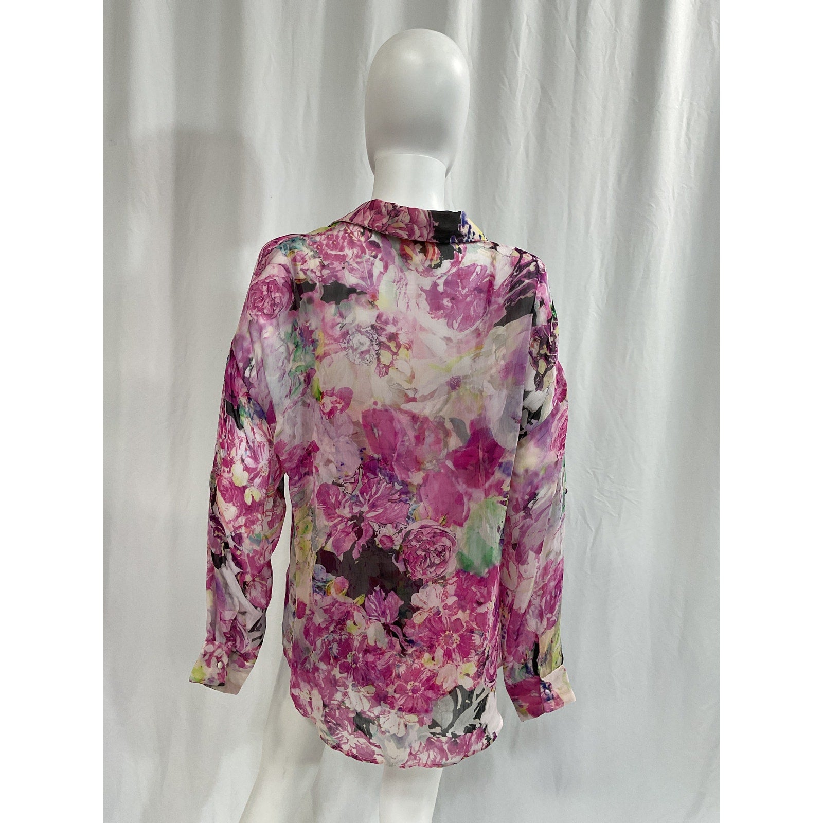 Rococo Sand 'Tessa' Pink Chiffon Blouse Size M