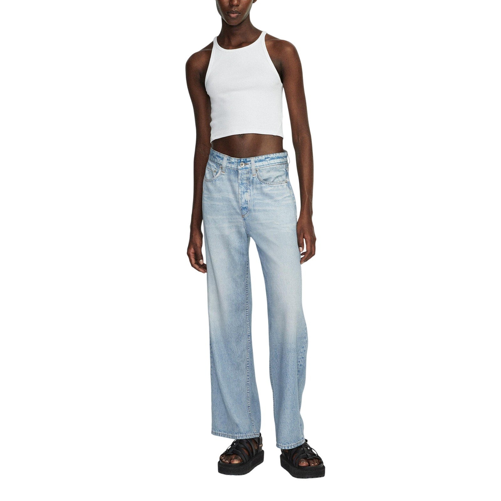 Rag & Bone 'Liquid' Blue Cotton Miramar Logan Pant Size S / P