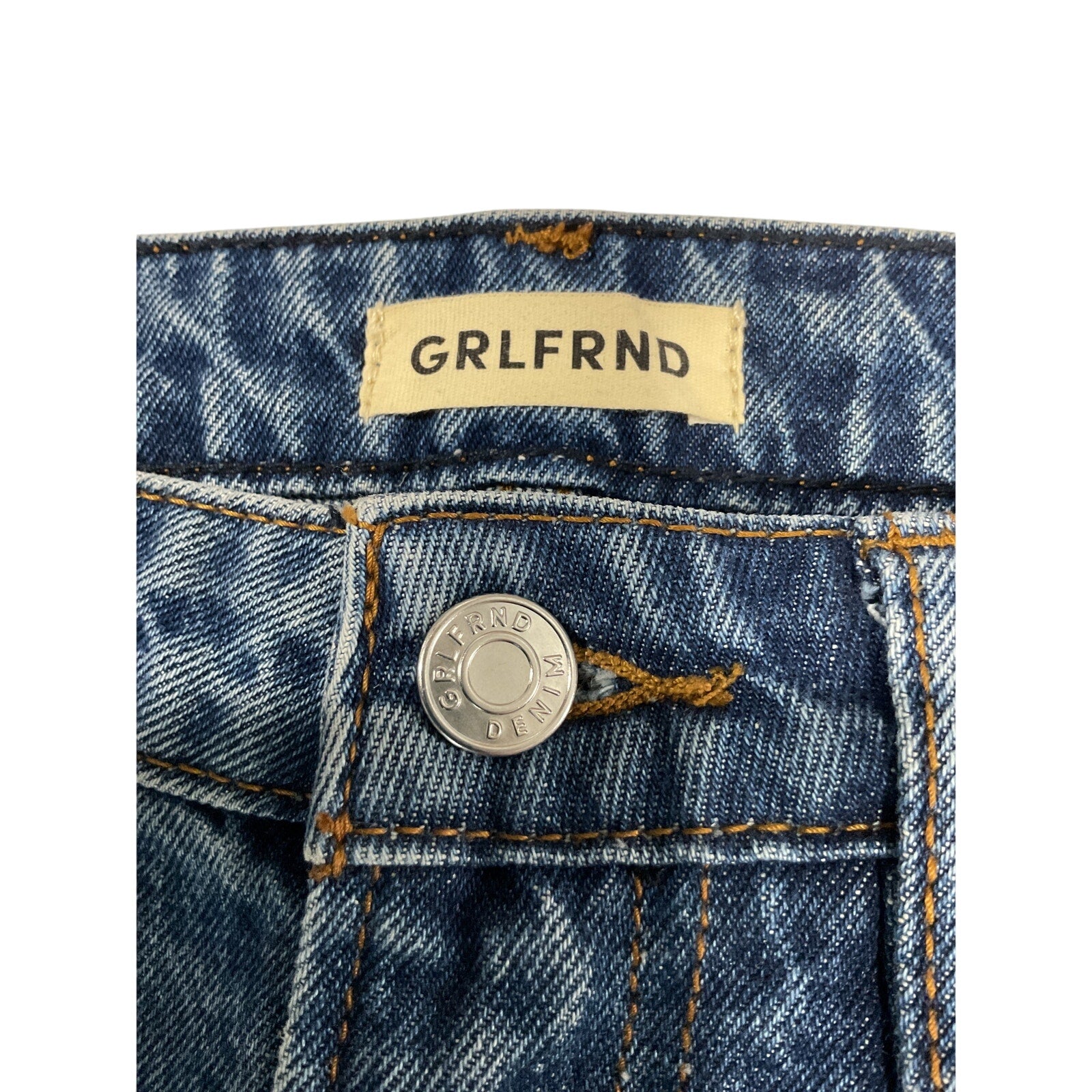 Grlfrnd 'Melanie' Blue Cotton High Rise Boot Cut Size 28