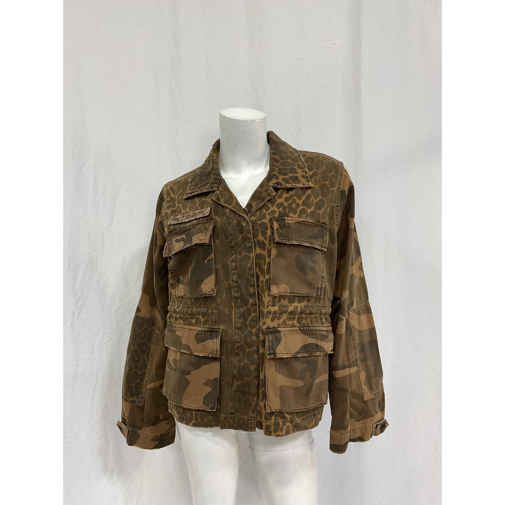 Allsaints 'Finch' Brown Cotton Leppo Mix Jacket Size 6