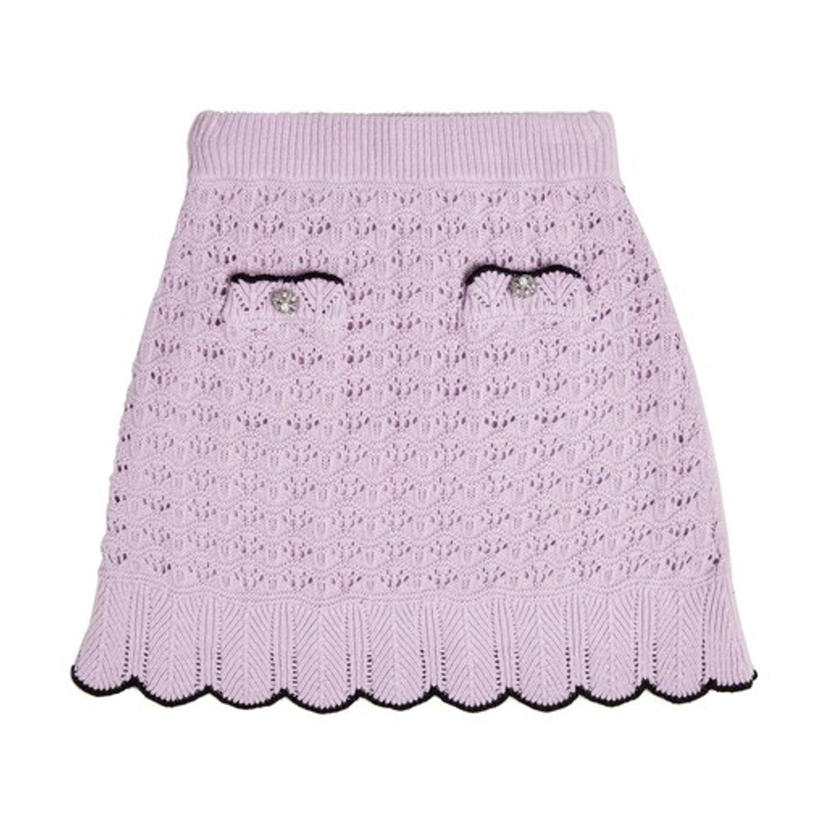 Self-Portrait Crochet Lilac Scallop Hem Skirt Size 8