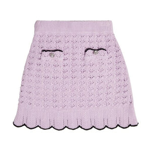 Self-Portrait Crochet Lilac Scallop Hem Skirt Size 8