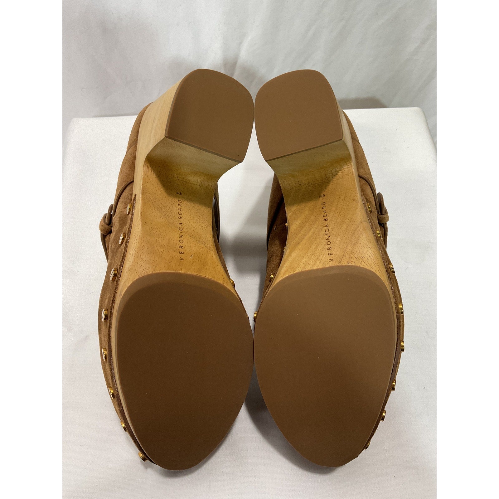 Veronica Beard 'Dacey' Brown Buckled Strap Clogs Size 9
