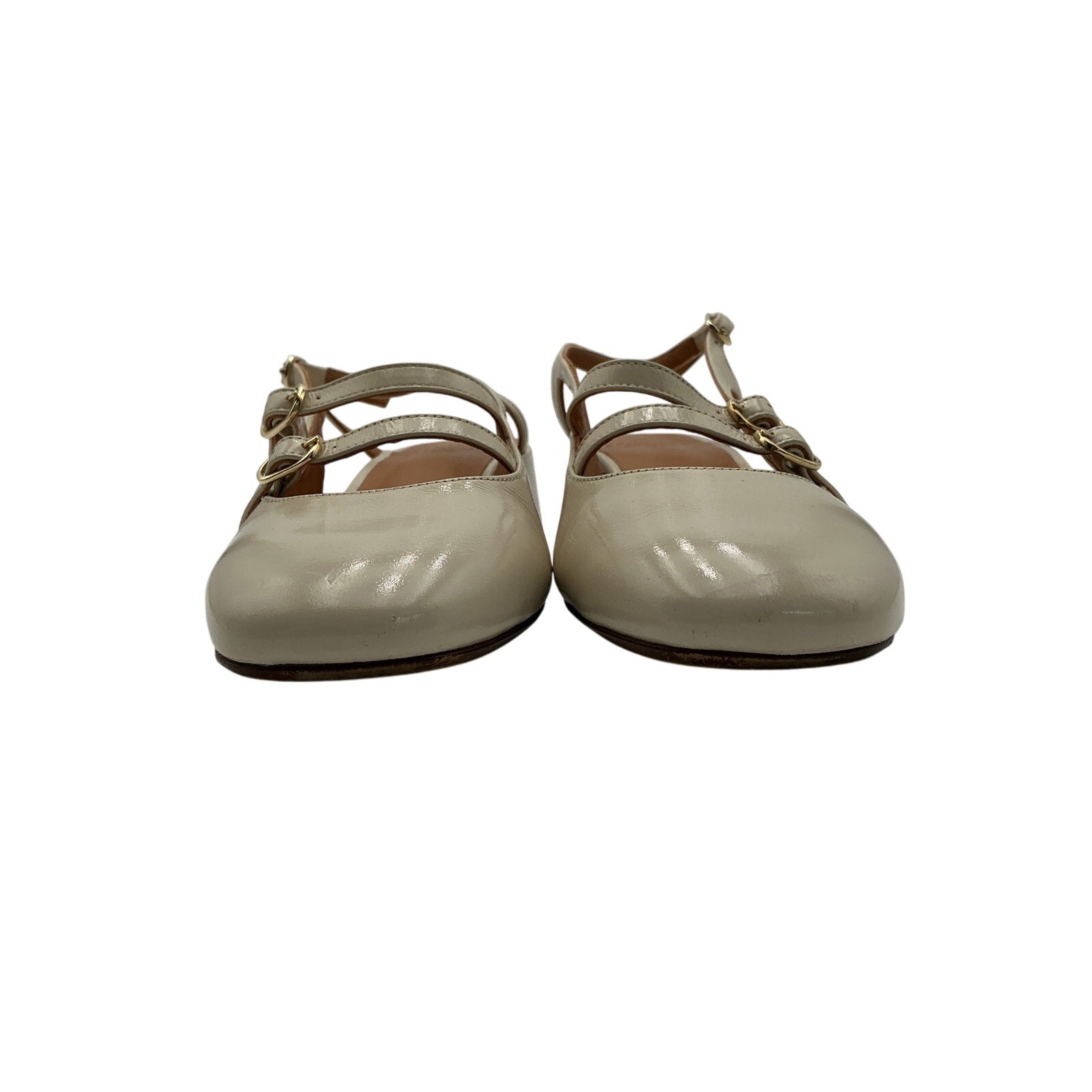 Sézane 'Paula' Beige Leather Babies Size 6
