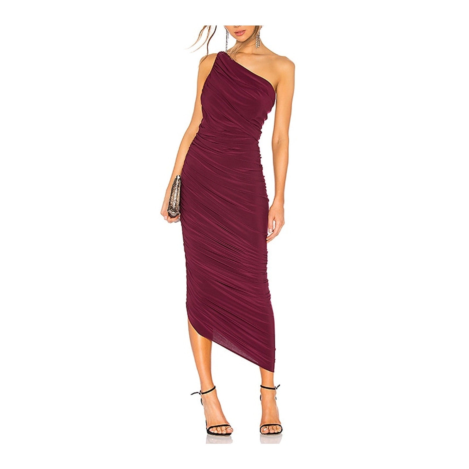 Norma Kamali 'Diana' Red Poly Gown Size L
