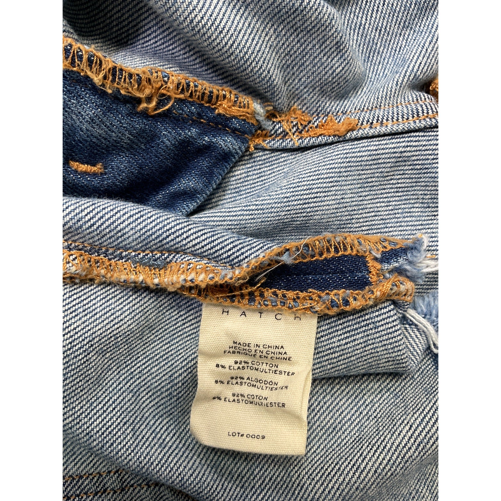 Hatch 'The Cut Off' Maternity Blue Denim Short Size 25