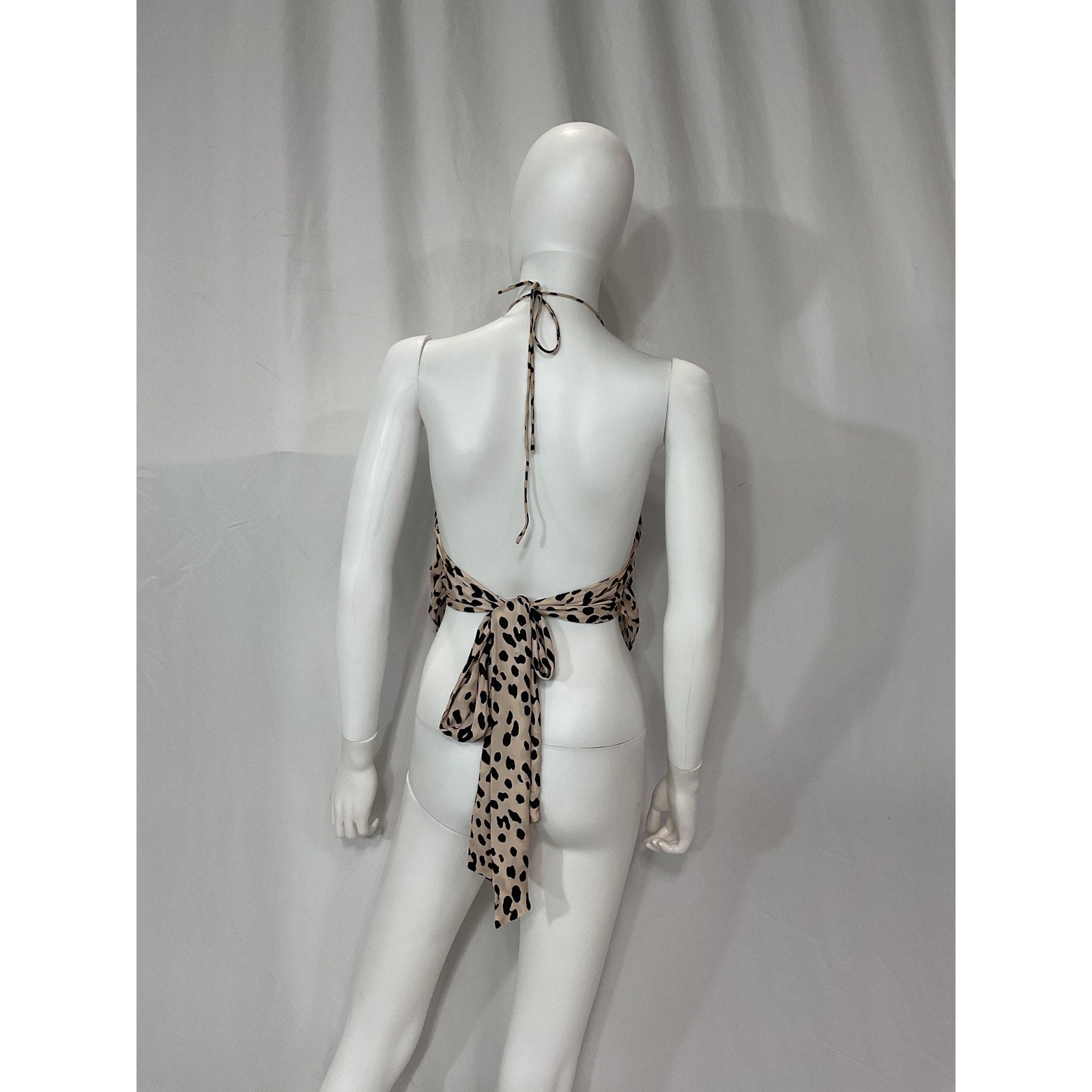 Alice + Olivia 'Frenchie' White Handkerchief Halter Sateen Top Size XS