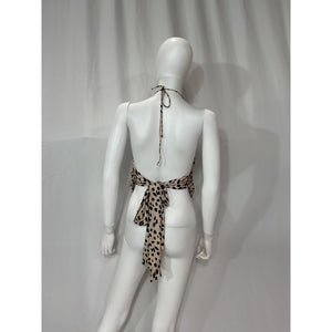 Alice + Olivia 'Frenchie' White Handkerchief Halter Sateen Top Size XS
