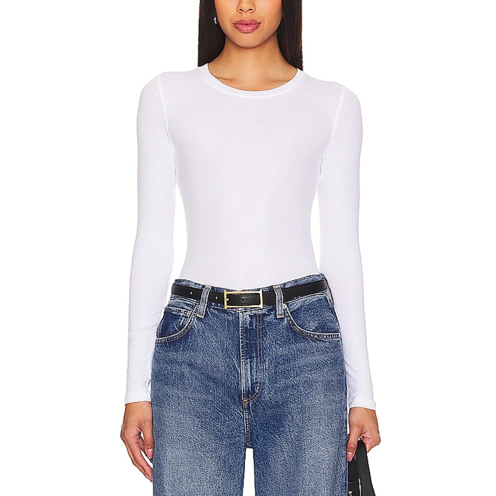 Favorite Daughter 'The Ribbed' White Long Sleeve Top Size XS