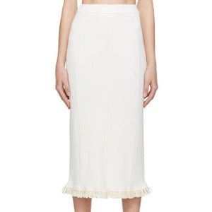 Acne Studios Ribbed Cream Midi Skirt Size XS