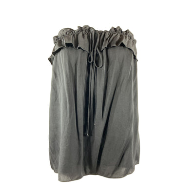 Milly 'April' Black Silk Strapless Ruffled Silk Top Size 2