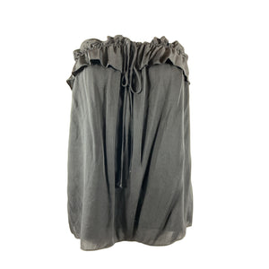 Milly 'April' Black Silk Strapless Ruffled Silk Top Size 2