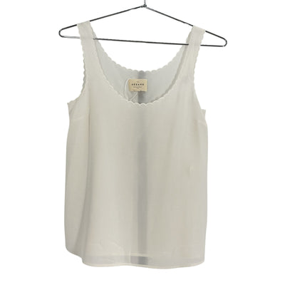 Sézane Scalloped Beige Lucie Tank Size 32