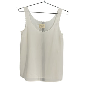 Sézane Scalloped Beige Lucie Tank Size 32