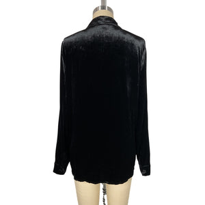 L'Agence Velvet Black Argo Shirt Size XS