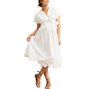 Hatch Floral Embroidered White Carolina Dress Size 2
