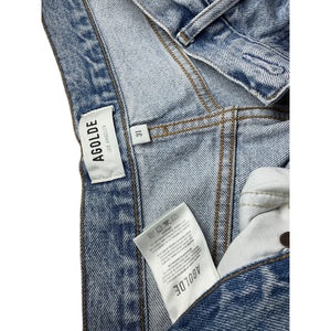 Agolde Distressed Curio Riley High Rise Straight Crop Denim Jeans Size 31