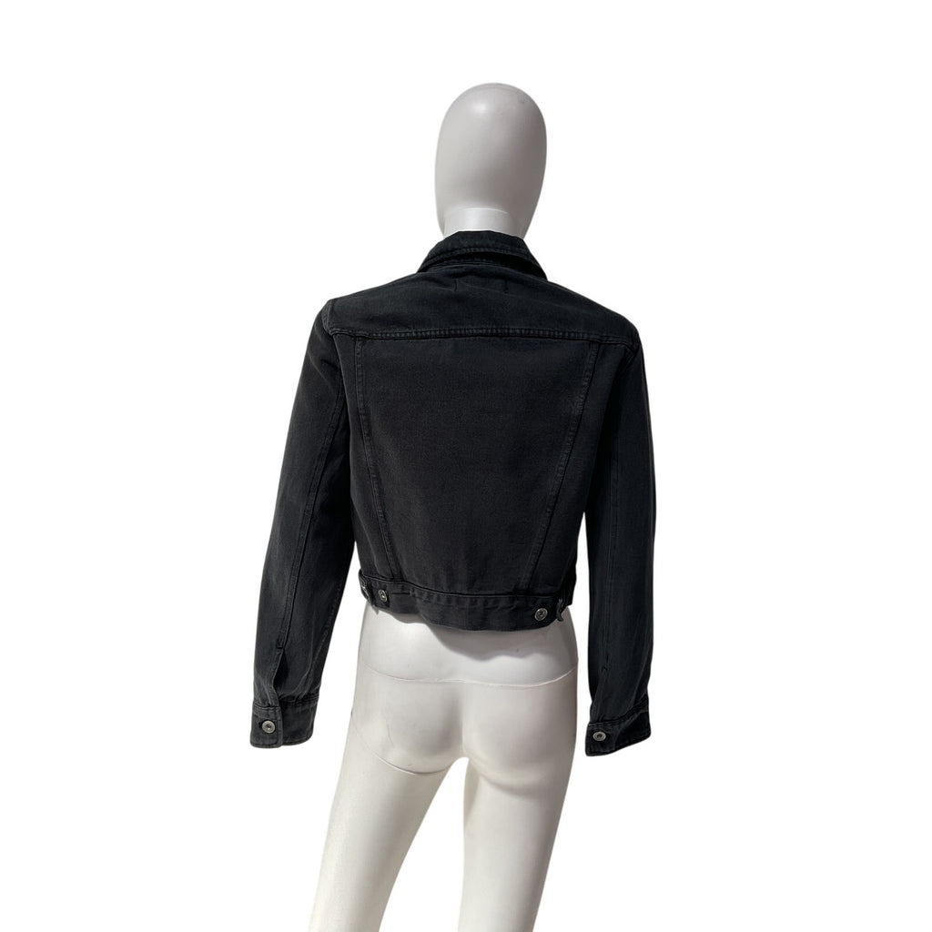 Alex Mill 'Shrunken' Black Cotton Zip Jacket Size S