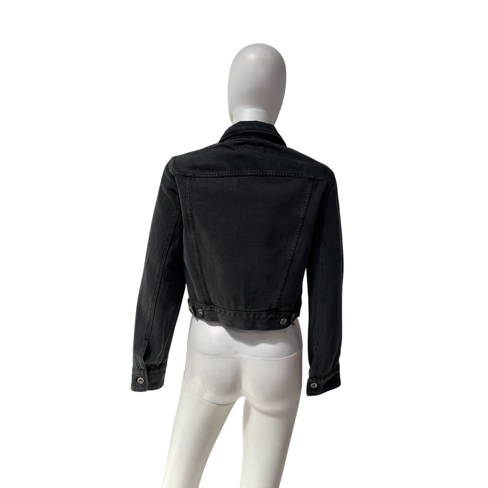 Alex Mill 'Shrunken' Black Cotton Zip Jacket Size S