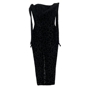 Alex Perry Flocked Black Colton Dress Size US 0 / UK 4