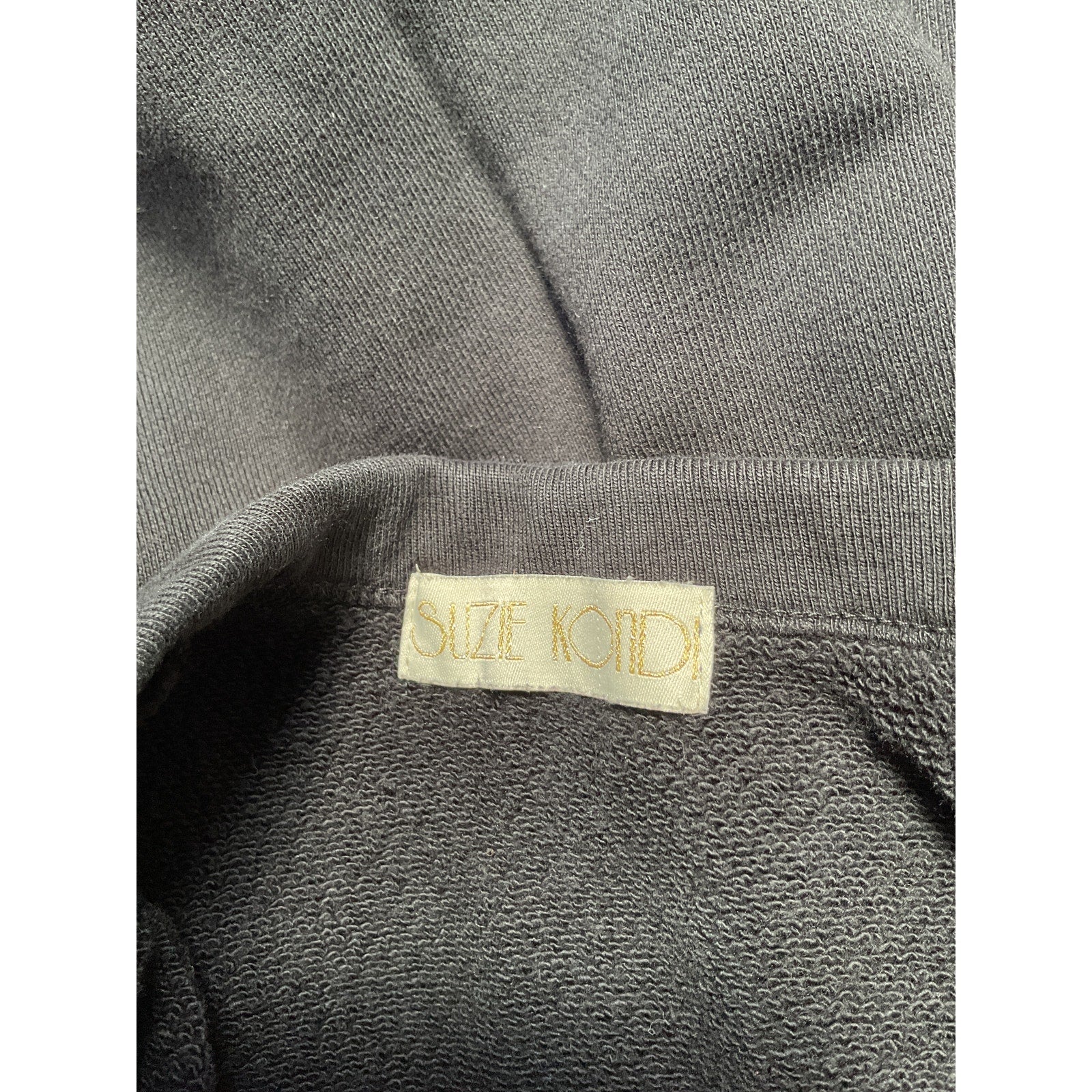 Suzie Kondi 'Sarande' Black Cotton French Cotton-Terry Sweatshirt Size L