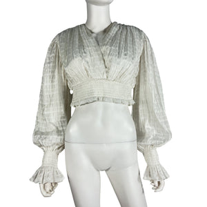 Majorelle Smocked White Sasha Blouse Size S