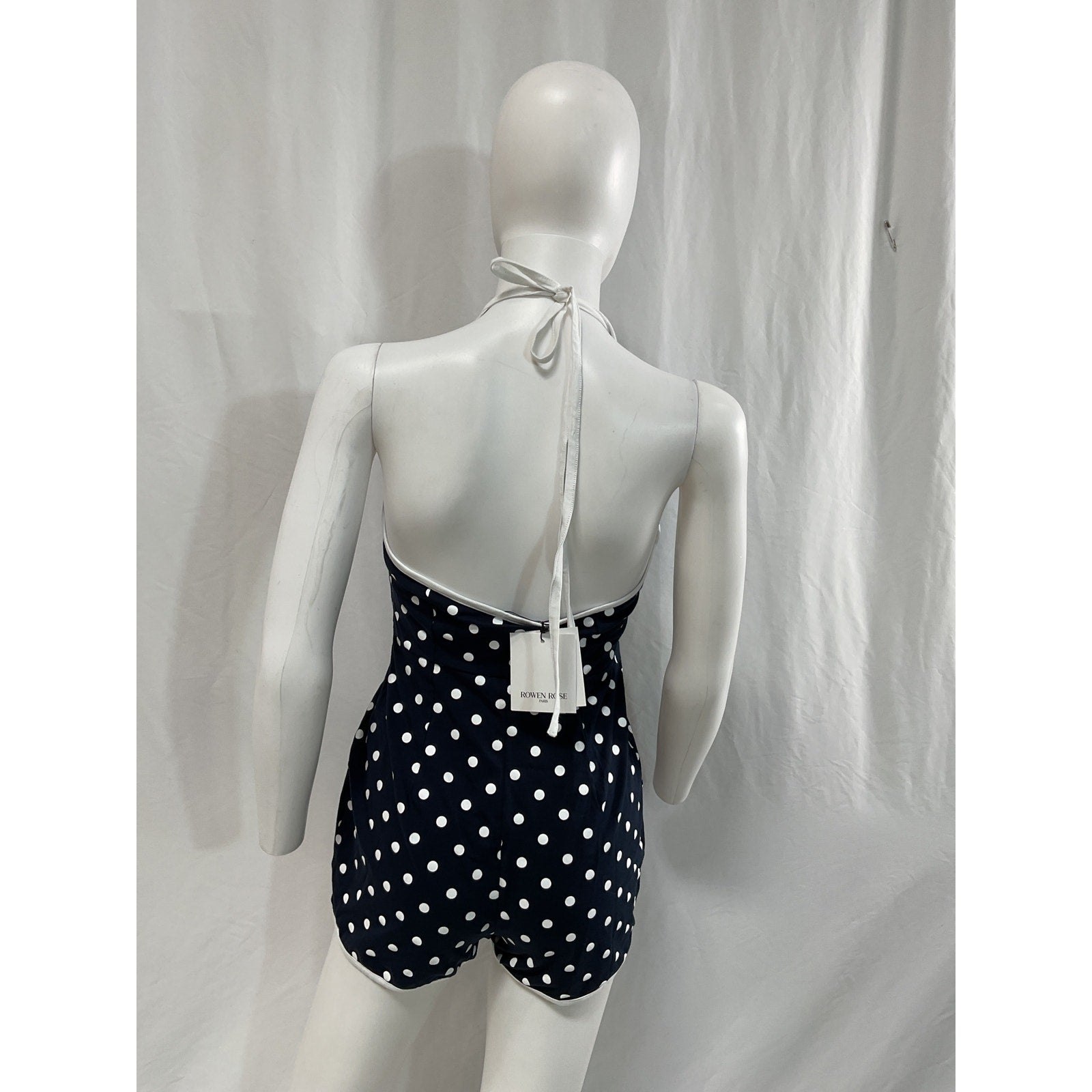 Rowen Rose 'Backless' Black Halterneck Romper / Jumpsuit Size 36 - NWT