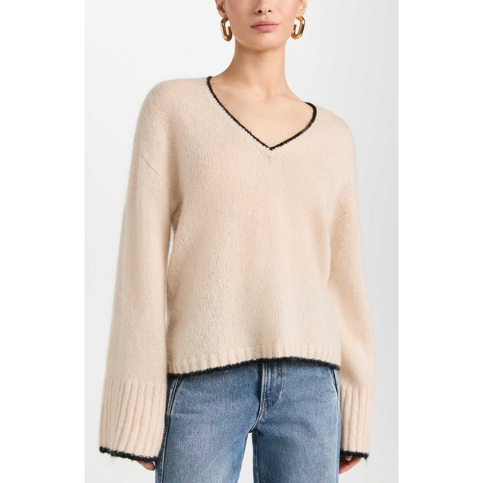 By Malene Birger 'Cimone' Tan V Neck Long Sleeve Sweater Size S