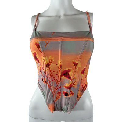 Miaou Floral Multicolor Venus Corset Top Size S