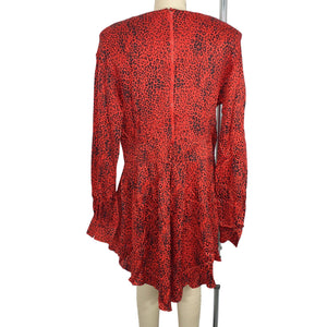 Alessandra Rich Silk Red Knee Length Dress Size 48 IT / US 12